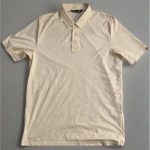 Travis Mathew Short Sleeve Golf Polo Shirt Yellow Performance Logo Large JBHS
